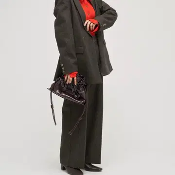 오자키 사요코 x YECCA VECCA 트위드 스트레이트 팬츠