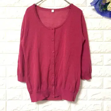 가디건 U넥 겉옷 버튼 7부 소매 새상품급 오피스 겸송섬유 (주)