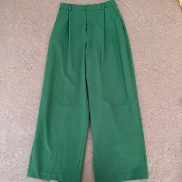 그린 와이드 팬츠 M 사이즈 슬릿