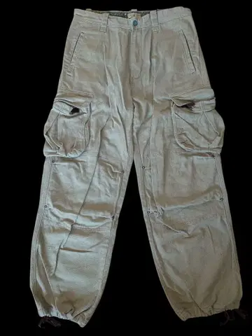 베이지 카고 팬츠 멀티 포켓