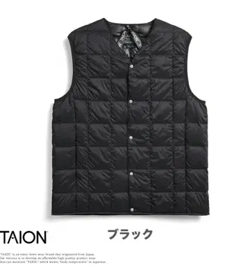 [새상품급] 타이온 TAION 베이직 V넥 버튼 다운 베스트 S 블랙