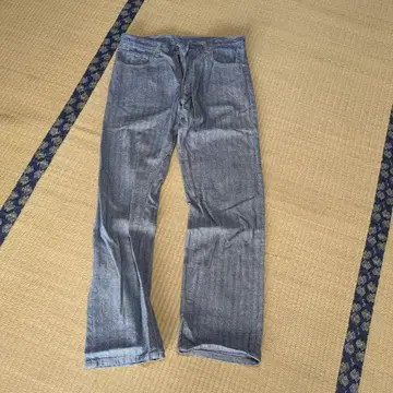 POST O'ALLS 헤링본 패턴 데님 M