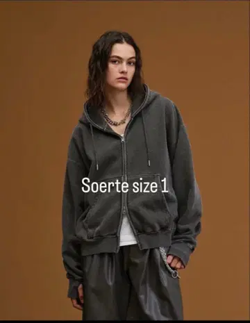 soerte 헤비 웨이트 더블 지퍼 후디 짧은 기장 후드티