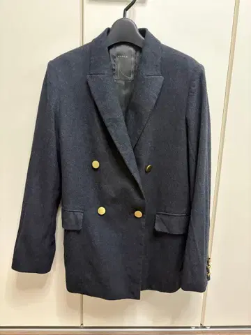 NOBLE 노블 울 플라넬 피크드 라펠 자켓 그레이 38