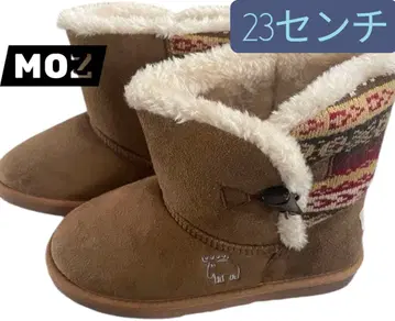 미사용 새상품 MOZ 보아 무스탕 노르딕 무늬 통굽 23cm