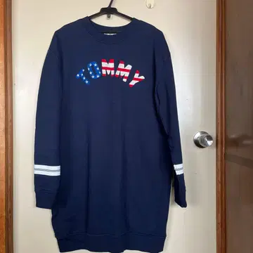TOMMY JEANS 네이비 긴팔 미니 원피스 S 사이즈