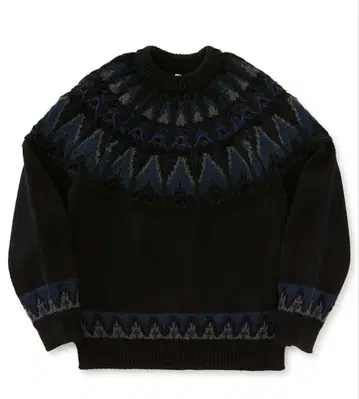 COOHEM / Nordic knit pullover M black