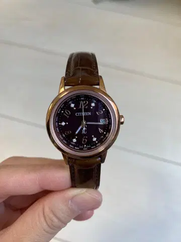 CITIZEN 에코 드라이브 다크 퍼플 시계