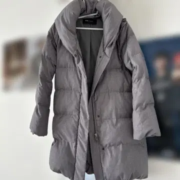 그레이 롱 다운 자켓 여성용