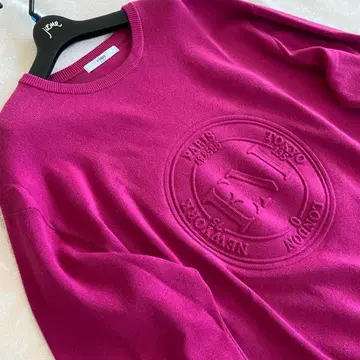 eimy istoire 엠보싱 로고 핑크 오버 맨투맨 택 포함