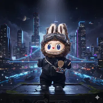 Labubu 라부부 17cm 봉제 인형 옷 갈아입기 5세트 블랙