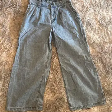 라이트 블루 데님 와이드 팬츠