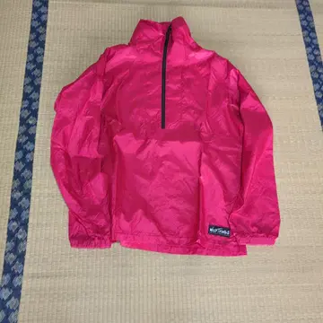 WILD THINGS 빨간색 나일론 자켓 하프 지퍼