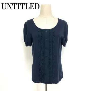 언타이틀 반팔 니트 스웨터 면 빅 사이즈 네이비 44 B9603