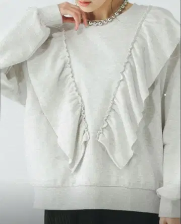 GLOBAL WORK 쭈리 프릴 맨투맨 L 사이즈