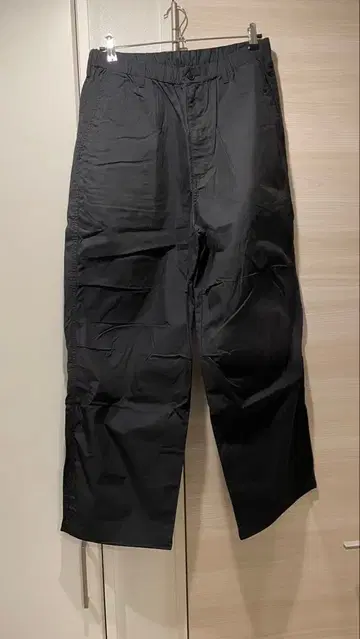 미사용품 UNIQLO C 블랙 와이드 파라슈트 팬츠 L 사이즈