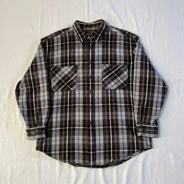 90s ST.JONS BAY 세인트존스베이 플란넬 셔츠 블랙 좋은 배색