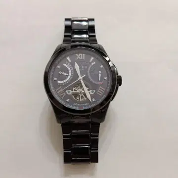 자동 태엽 블랙 손목시계 스켈레톤 Furbo design 풀보디자인