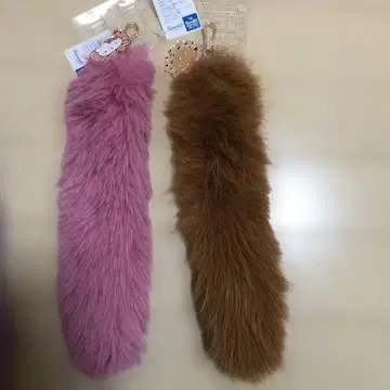 키티 꼬리 퍼 키링 2색 세트