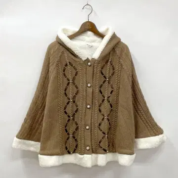 엑시즈팜 보아 안감 니트 판초