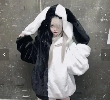 PSYNYXX 토끼 귀 퍼 블루종 지뢰 서브컬쳐