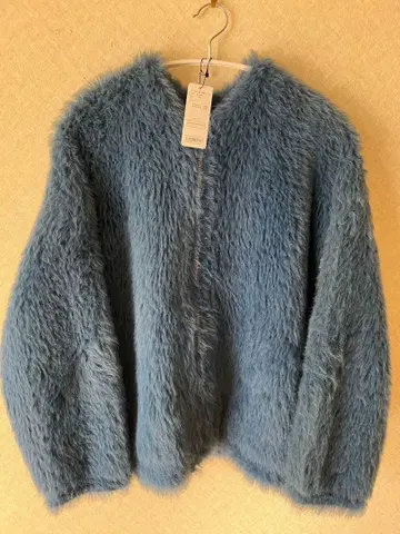 abahouse mavie 블루 퍼 가디건