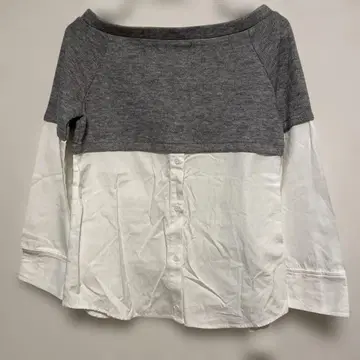 EGOIST 오프숄더 긴팔 상의 그레이/화이트