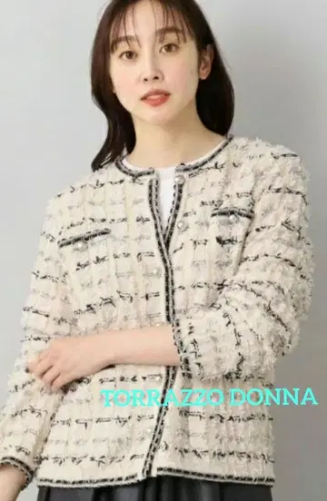 [ torrazzo donna ] 팬시 테이프 트위드 니트 자켓 새상품급