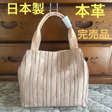 새상품 ZAZA 일본제 천연 가죽 토트백 핑크