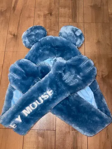 미키마우스 귀 달린 플리스 캡 장갑 일체형