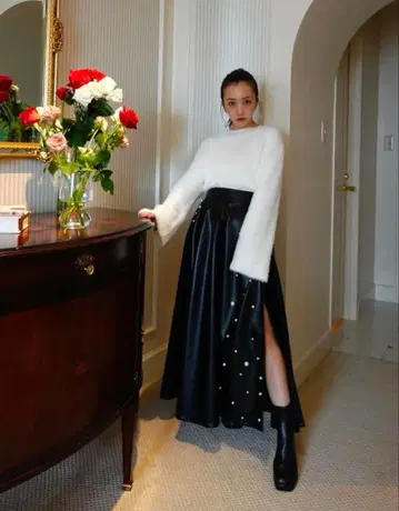 rosyluce 로지루체 에코 가죽 펄 스커트