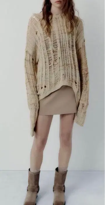 ZARA 크러쉬 가공 니트 스웨터