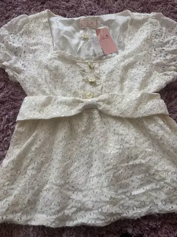 미사용 새상품 Penderie 화이트 레이스 셔츠