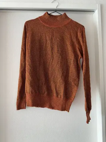오렌지 계열 터틀넥 니트 긴팔 M vintage 빈티지