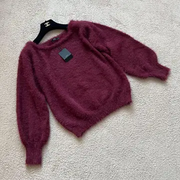 미사용 택 포함 에모다 긴팔 니트 기모 와인