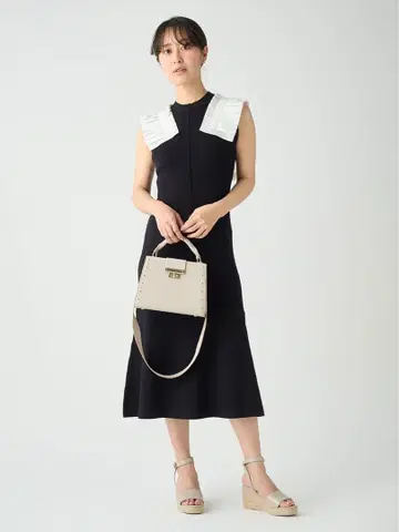 CELFORD 직물 콤비 니트 머메이드 원피스