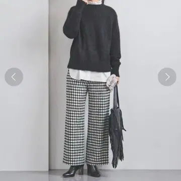 UNITED ARROWS 트위드 스트레이트 팬츠 W 체크 36