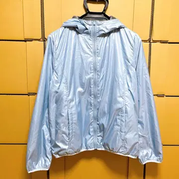 리버서블 후드 블루종 라이트 블루 그레이 플리스 안감 경량 아우터