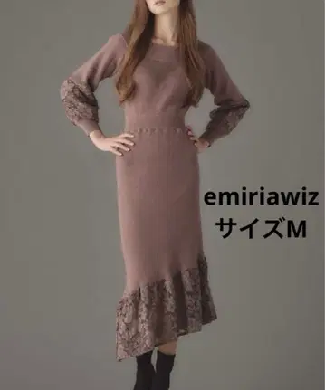 emiriawiz 오프숄더 니트 레이스 원피스