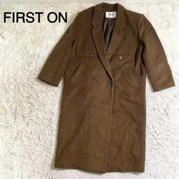 [캐시미어 혼방] FIRST ON 브라운 컬러 울 코트