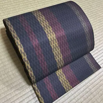 순수 실크 전 통 후쿠로 오비 [ 화살 무늬 줄무늬 ]