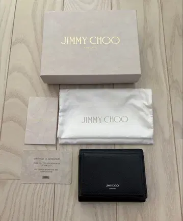 [ 미사용 새상품 ] JIMMY CHOO 네이비 3단 폴더형 지갑