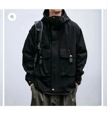 미사용 새상품 워크 자켓 후드 부착 블랙 XL