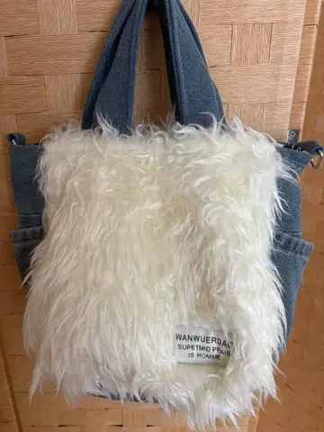 데님 퍼 토트백