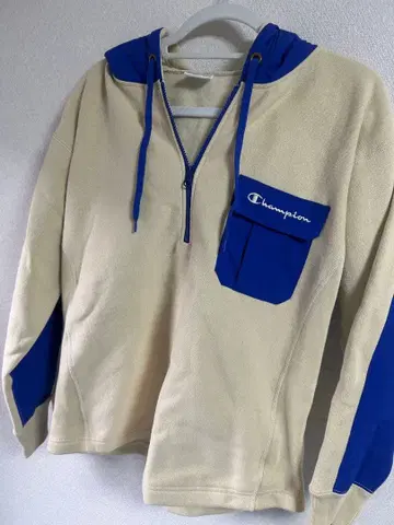 Champion 후드 부착 트레이닝복 S 베이지/파랑