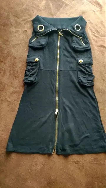 하이웨스트 블랙 롱 스커트 턴업