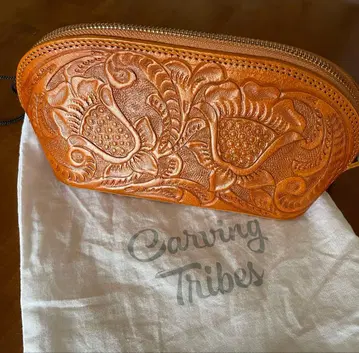 Carving Tribes 카빙 트라이브스 천연 가죽 파우치 카멜