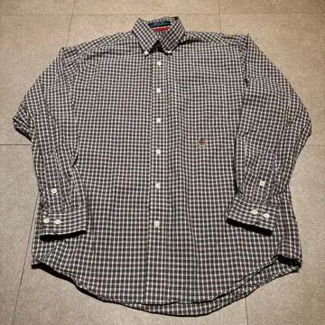 Tommy Hilfiger 긴팔 셔츠 체크 블랙 빨간색 빈티지 90s