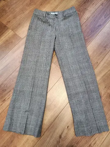 다마 컬렉션 와이드 팬츠 체크 무늬