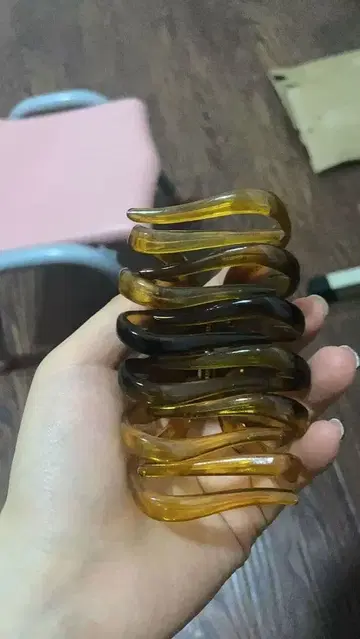 물결 브라운 블랙 헤어 클립